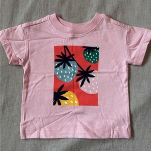 Hanna Andersson Pink Tee with Colorful Strawberry Print, NWOT